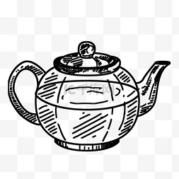 茶壶矢量图片_矢量黑白茶壶设计素材