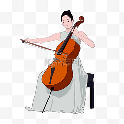 西方龙3d图片_正在演奏大提琴的女孩