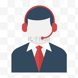 营销客服图片_矢量戴耳机客服服务图标