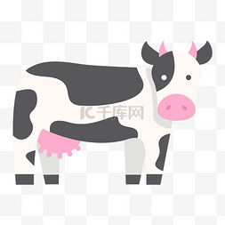 牧场矢量手绘图片_卡通矢量可爱奶牛