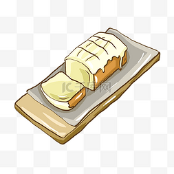 手绘小清新奶油面包食物卡通插画