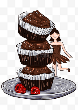 美食海报配图图片_手绘可爱卡通插画食物巧克力美食