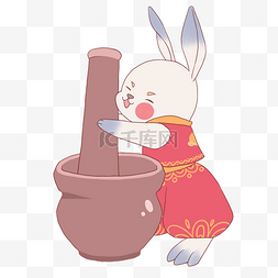 兔月图片_中秋节兔子手绘图片插画