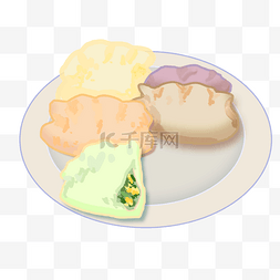 美味饺子的素材图片_新年饺子手绘插画