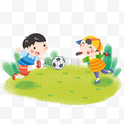视觉导向标识图片_踢足球运动的小朋友