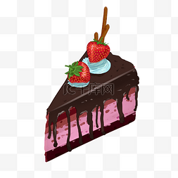 卡通草莓点心图片_紫色巧克力草莓蛋糕