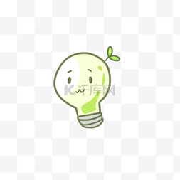 环保绿色灯泡图片_头上长草的可爱灯泡