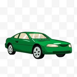 手绘绿色汽车图片_手绘绿色的轿车插画