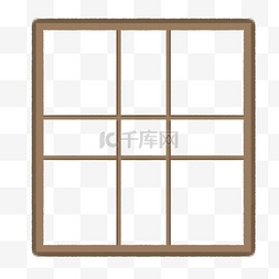 木制窗户卡通png素材