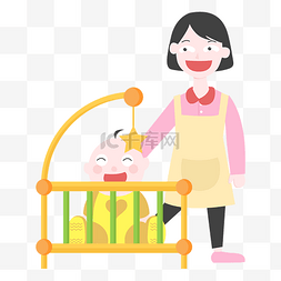 卡通母婴玩具图片_卡通大笑的宝宝插画