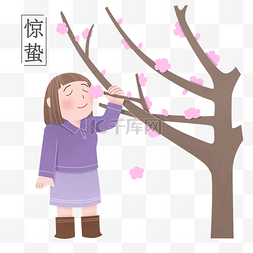 惊蛰人物和桃花