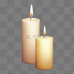 蜡烛白色图片_两根白色蜡烛png