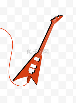 卡通电吉他图片_电吉他矢量乐器素材