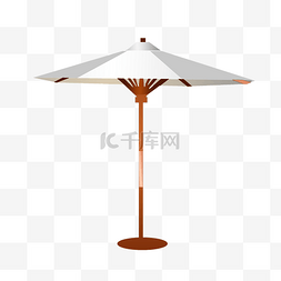 遮阳伞插画图片_白色遮阳伞的度假