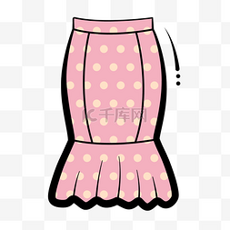 日系手绘服装图片_日系卡通手绘电商促销鱼尾裙