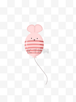 粉红色卡通气球图片_七夕情人节可爱粉红色气球