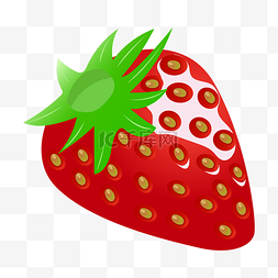 草莓叶子卡通图片_好吃的草莓手绘插画
