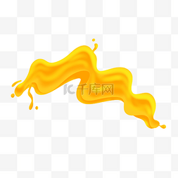 飞溅的波纹橙汁插画