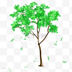 绿色树枝小清新图片_春季春天小清新绿色叶子小树绿树