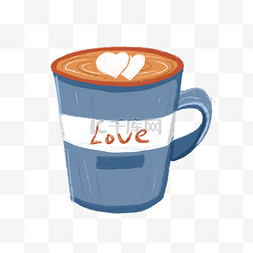 咖啡下午茶手绘图片_手绘情人节爱心咖啡下载