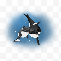 手绘可爱海浪图片_世界海洋日可爱鲸鱼