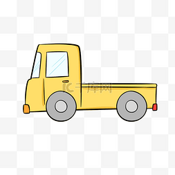 手绘的货车图片_黄色的货车手绘插画