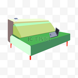 休闲沙发图片_绿色的2.5D沙发插画