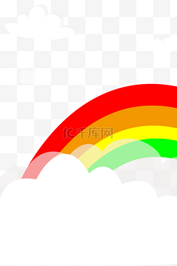 美丽的彩虹图片_儿童节云朵彩虹背景图