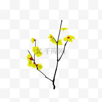 不惧严寒字体图片素材_笑迎腊梅图