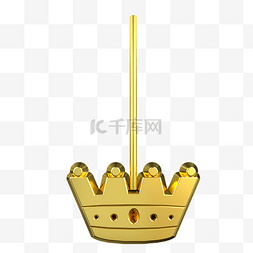 大气金属质感图片_女王节王冠C4D精致金色金属挂饰