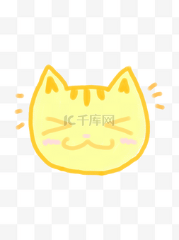 边框可爱猫猫图片_边框卡通边框手绘黄色可爱猫咪边