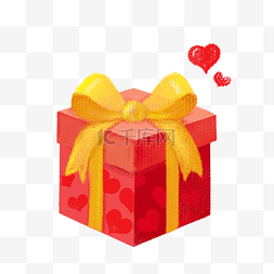 情人节的礼物图片_情人节红色的礼盒插画