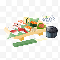 简约餐饮海报图片_餐饮广告之日式餐饮寿司主题卡通
