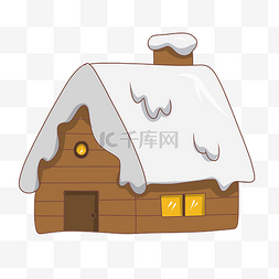 卡通住宅图片_圣诞节雪屋卡通插画