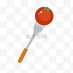 叉子番茄蔬菜 
