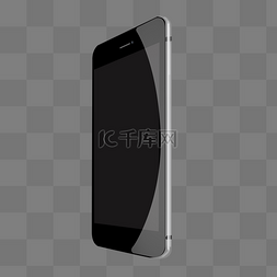 黑银图片_黑色银边写实手机模型PSD透明底