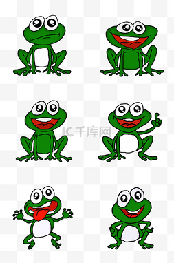 手绘青蛙绿色青蛙表情qq表情网络