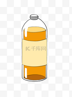 瓶子黄色图片_简约手绘大桶饮料瓶元素