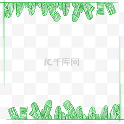 芭蕉叶边框图片_绿色芭蕉叶边框 