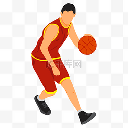 篮球比赛运动员图片_卡通矢量正在打篮球的人