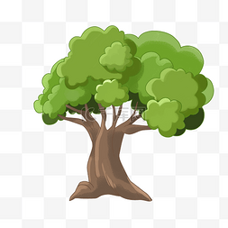 春季绿色大树插图