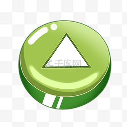 圆形绿色立体按钮