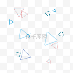 蓝色三角形几何漂浮元素