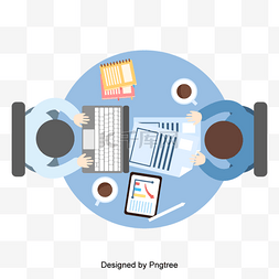 面谈图片_矢量平面工作学习会议面试桌面演