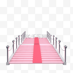 红色浅色图片_金属栏杆粉色台阶