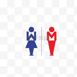 简约方形公共场所性别男女标志免