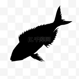 动物剪影图片_卡通剪影游动的鱼装饰海报设计