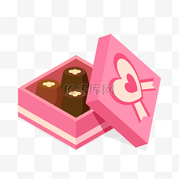 盒巧克力图片_手绘盒装爱心巧克力插画