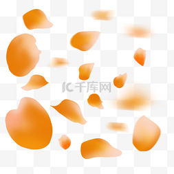 橘黄色漂浮花瓣
