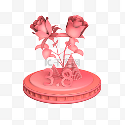 立体玫瑰花舞台装饰